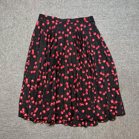 J. Crew Pleated Accordion Midi Cherry Skirt in Womens Size 2 for Work / Office - Picture 1 of 6